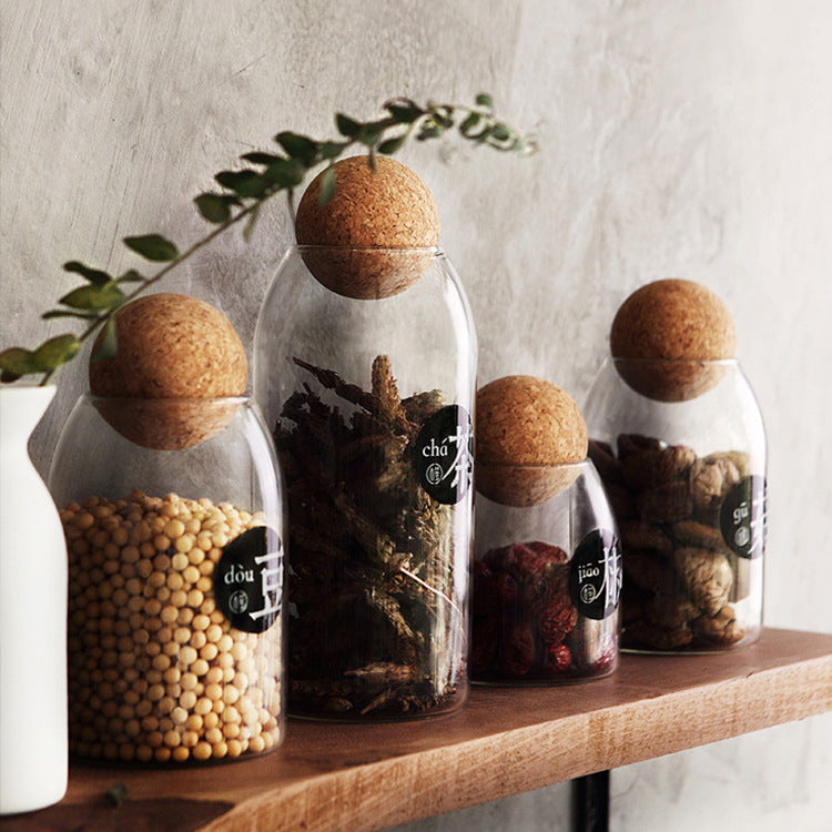 Glass Storage Jar with Wooden Lid