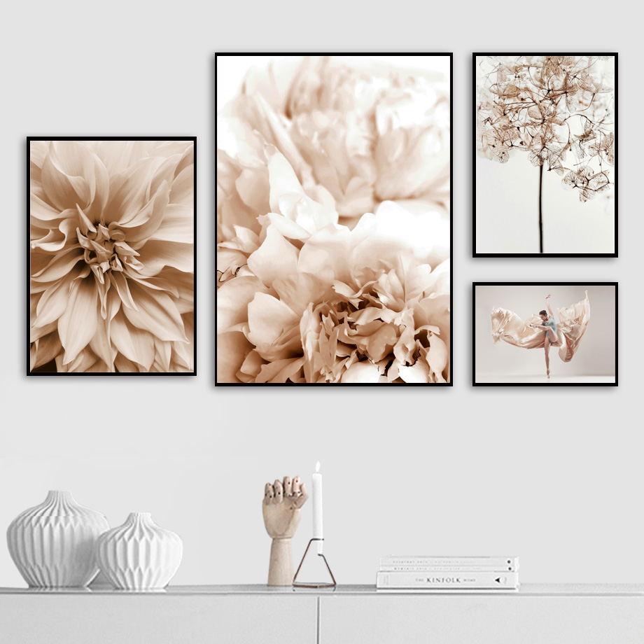 Modern Frameless Floral Wall Art