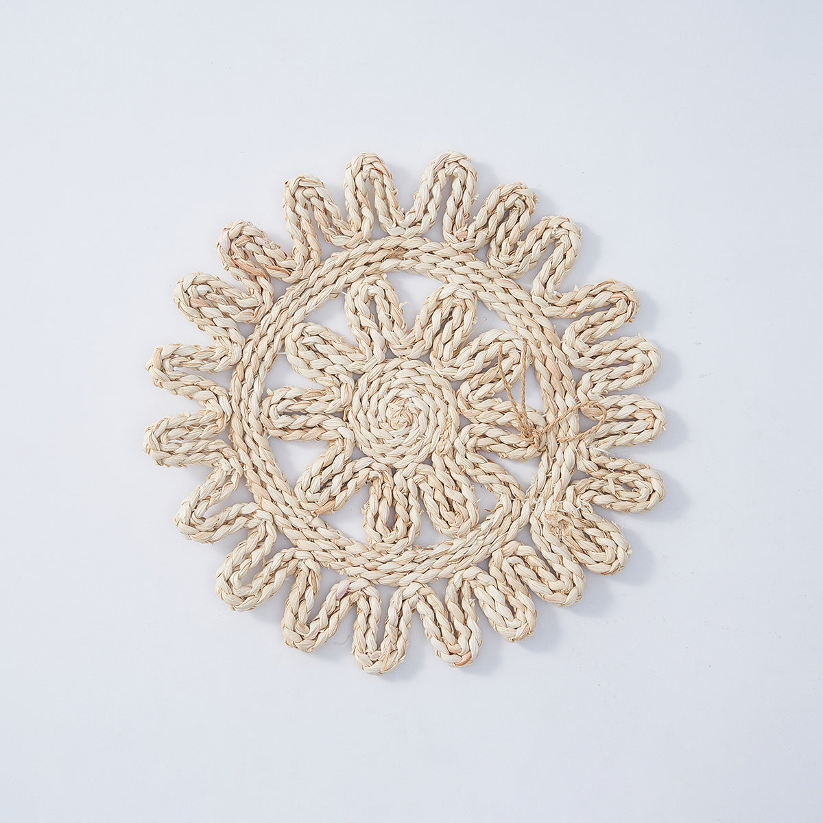 Handwoven Natural Straw Wall Decor Set