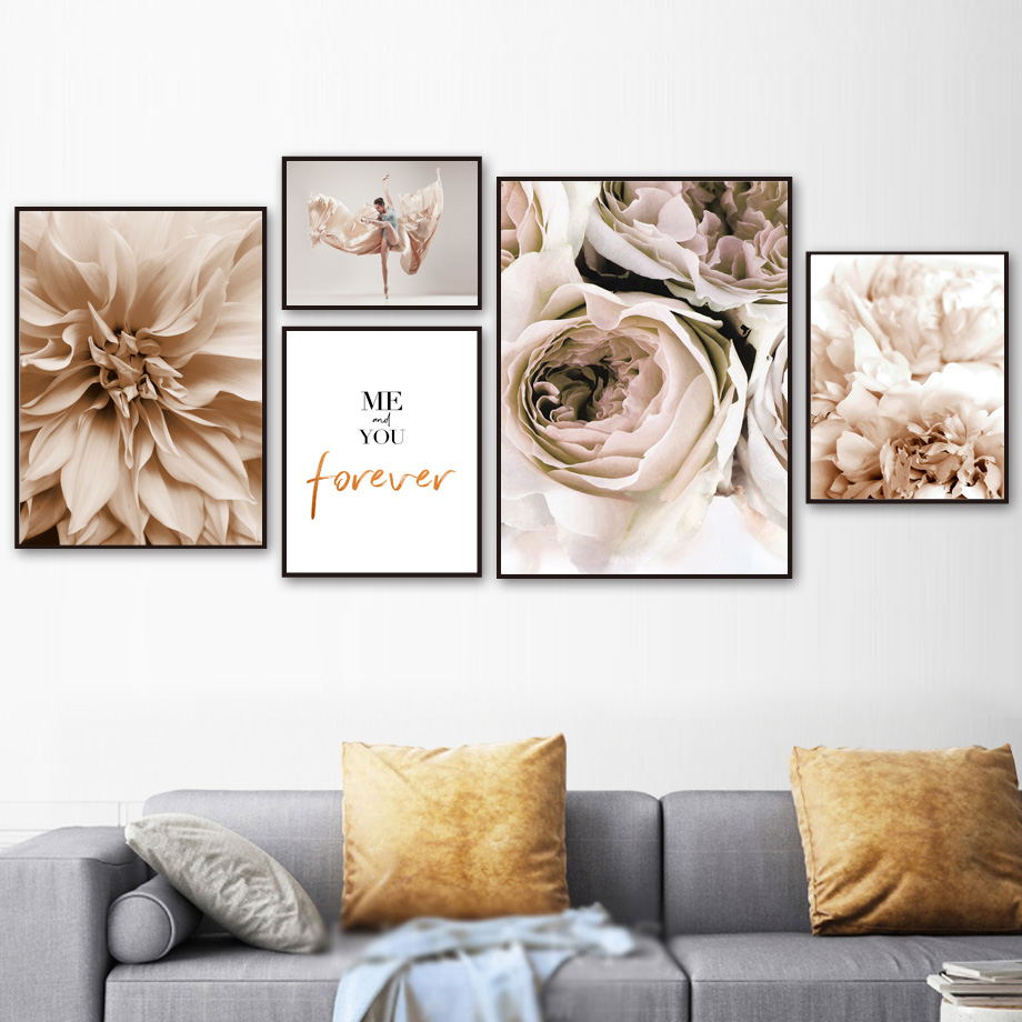 Modern Frameless Floral Wall Art